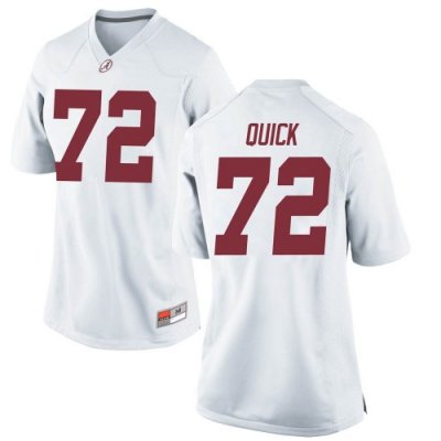 Women's Alabama Crimson Tide #72 Pierce Quick White Replica NCAA College Football Jersey 2403DRMO0